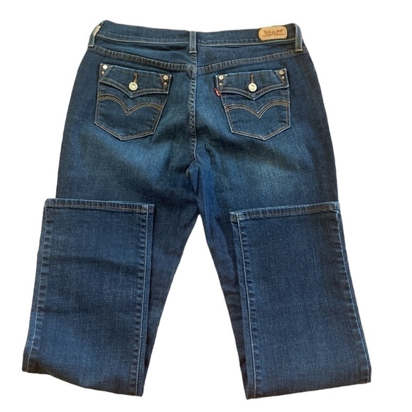 Levi's 505 Straight Leg High Rise Back Flap Pocket Blue Jeans Size 10 - Picture 4 of 9